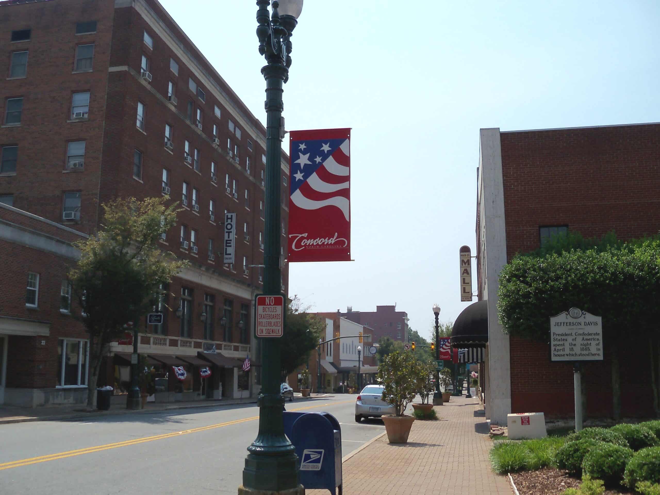 Concord-A street view of downtown Concord, North Carolina.