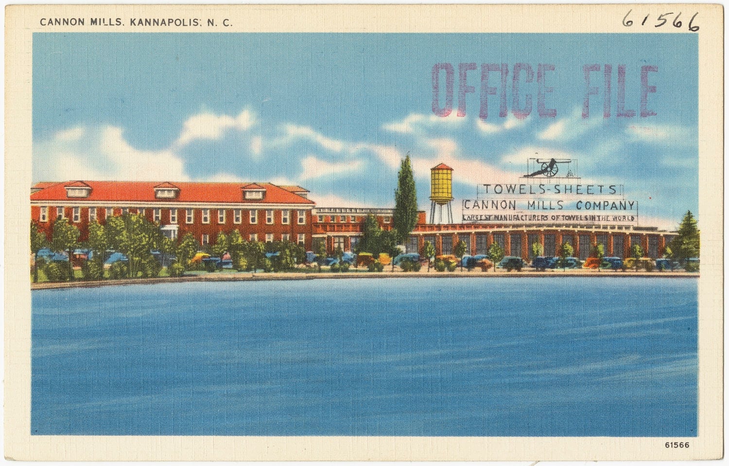 Kannapolis-The historic Cannon Mills textile plant in Kannapolis, North Carolina (vintage postcard image).